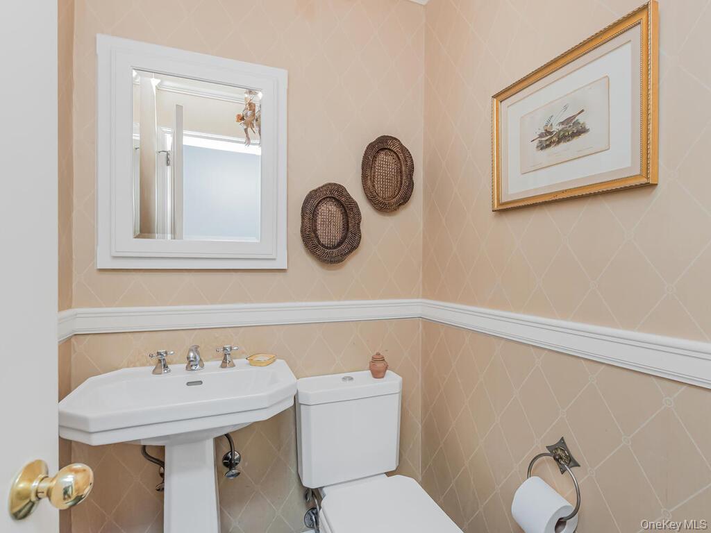 105 Douglas Road Chappaqua, NY 10514 - Photo 16 of 33 Bathroom with toilet and showe and tile walls