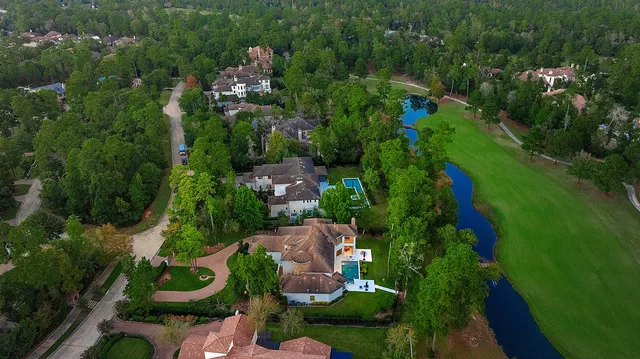 an aerial view of multiple house