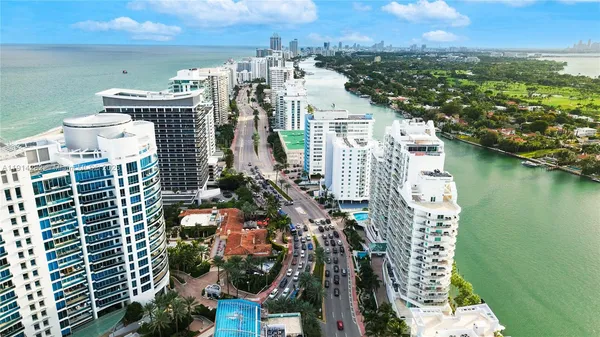 a view of a city with tall buildings