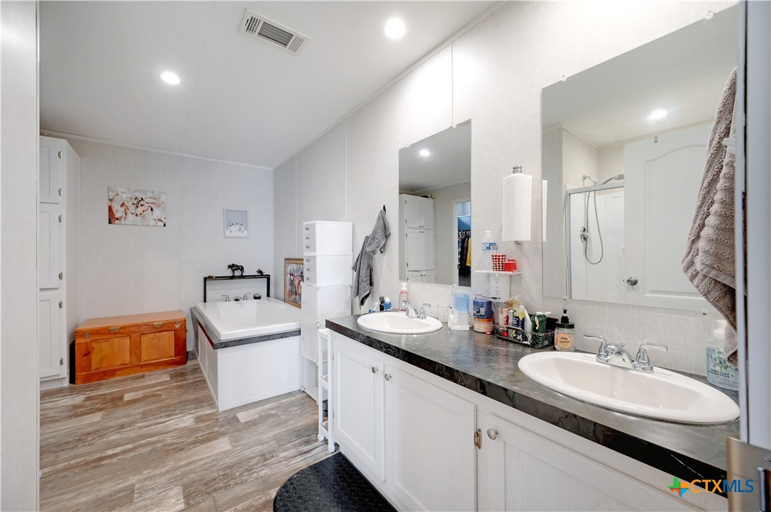 2283 Schwab Road Seguin, TX 78155 - Photo 27 of 40 a bathroom with a sink and a mirror