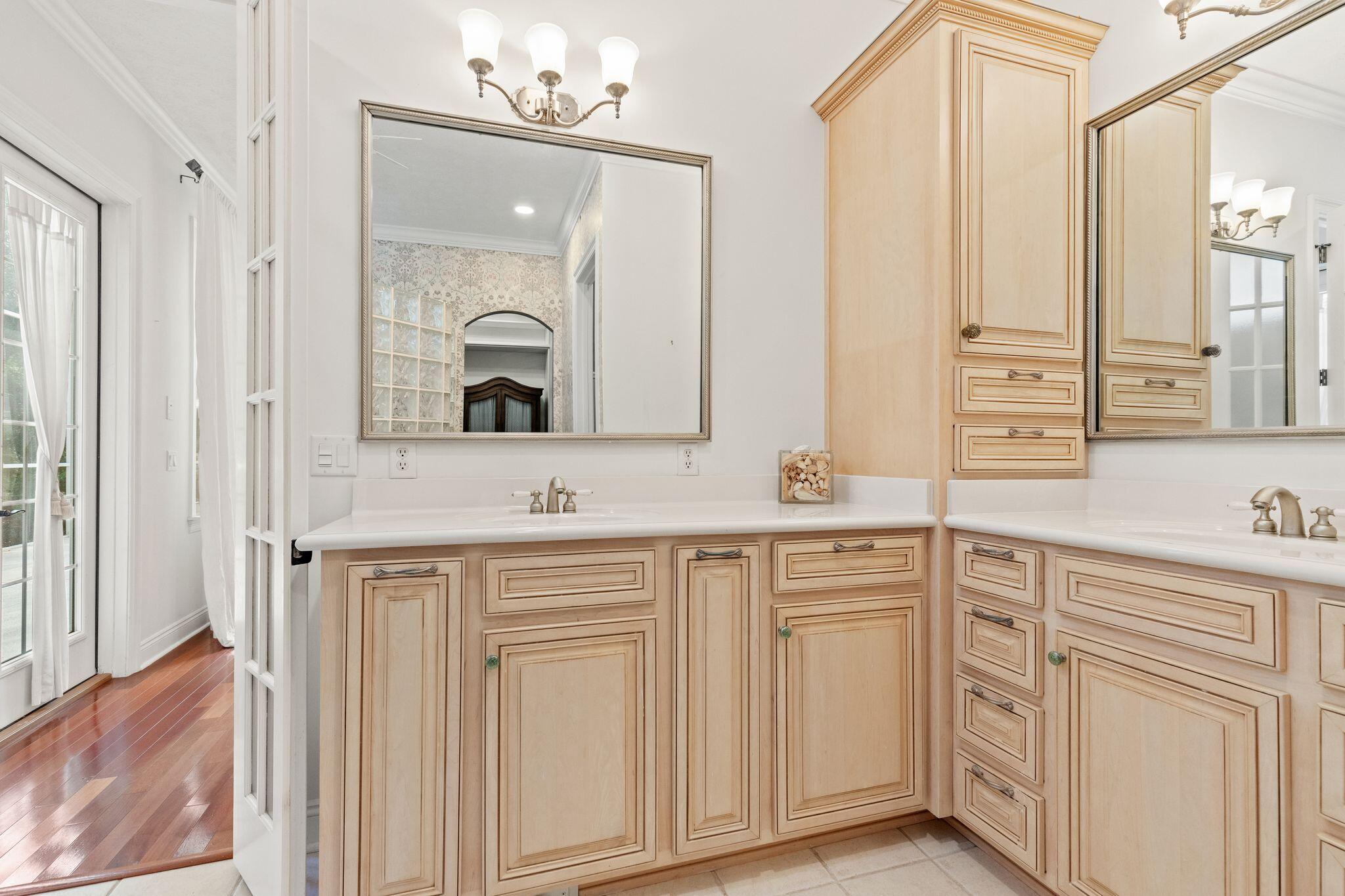 31 Seabreeze Place Inlet Beach, FL 32461 - Photo 14 of 67 a bathroom with a sink vanity and mirror
