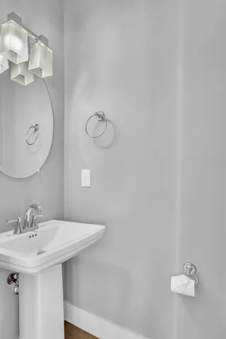 a view of a room with shelf on the wall