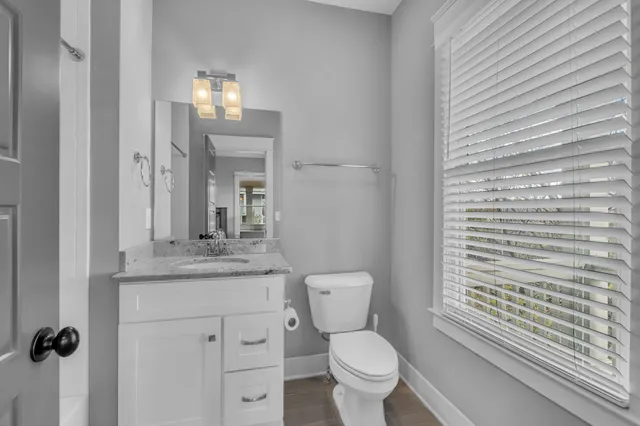 a view of a lake with a city