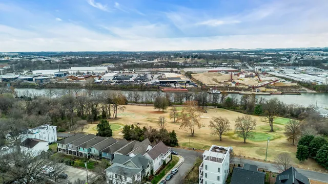 a view of a city that has tall buildings