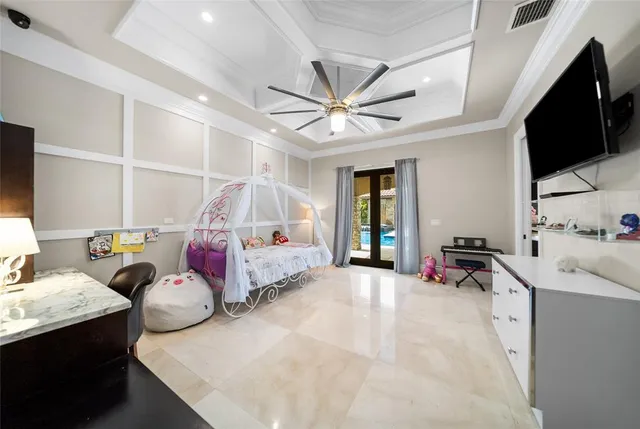 a bathroom with a double vanity sink and mirror