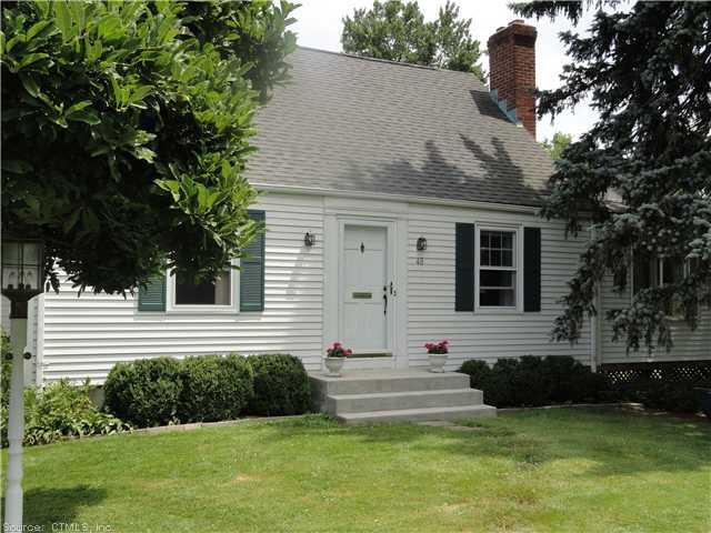 48 Charter Road Wethersfield, CT 06109 - Photo 1 of 1 Exterior Front. Vinyl clad aluminum sided expanded cape with newer roof and replacement windows