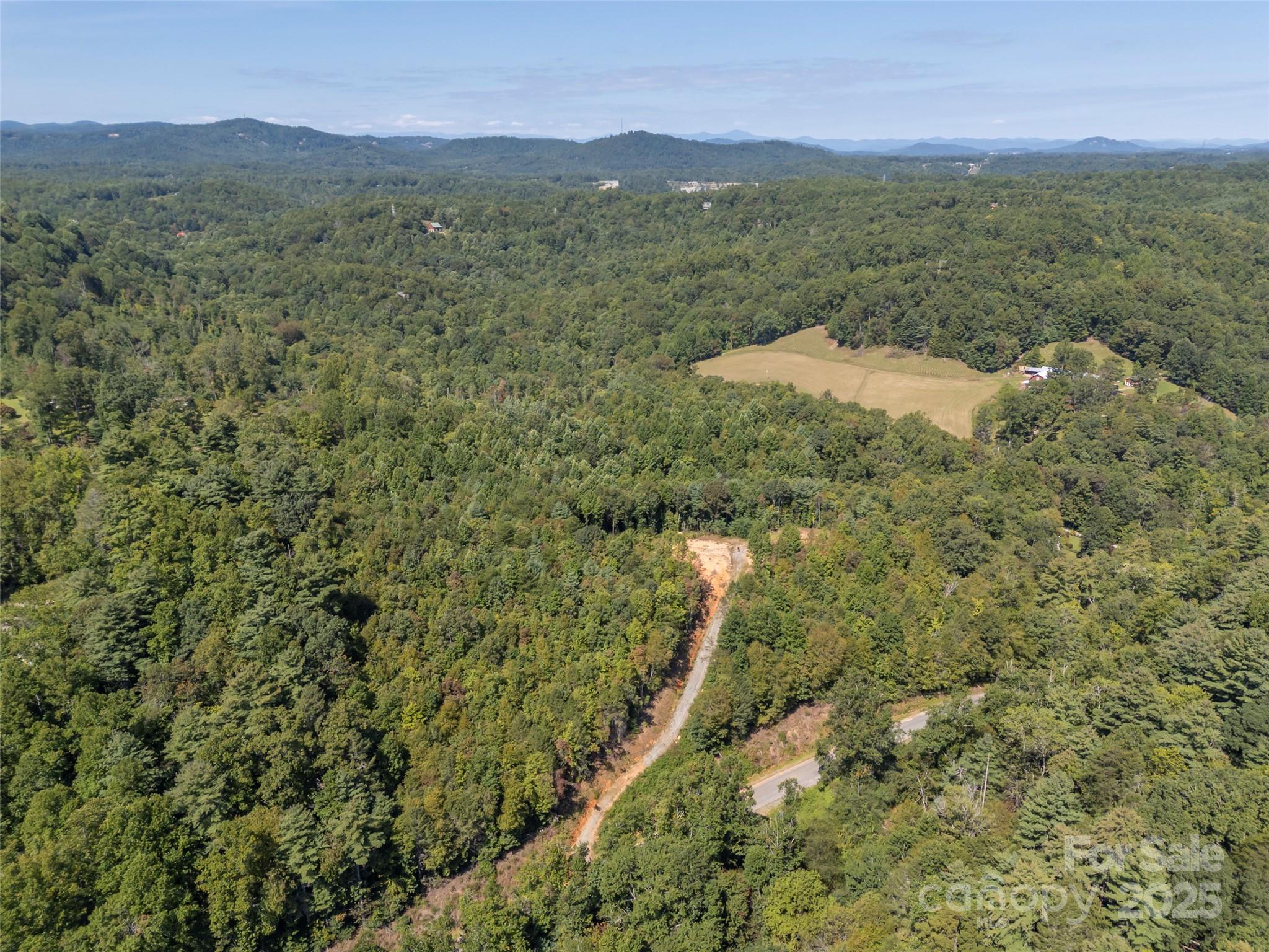 0 Camp Creek Road Saluda, NC 28773 - Photo 23 of 37 a view of a lush green hillside and a building
