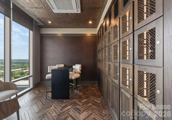 a view of entryway with wooden floor