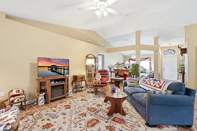 a view of a dining room and livingroom view