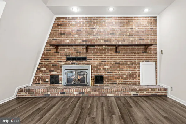 an aerial view of a fireplace