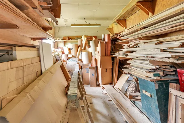 a view of a room with storage