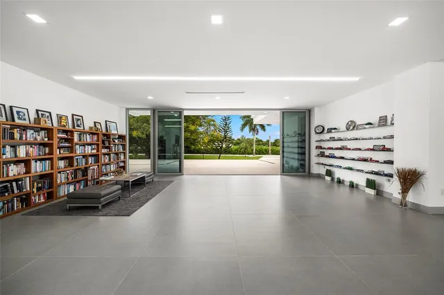 a view of dining room with furniture window and outside view