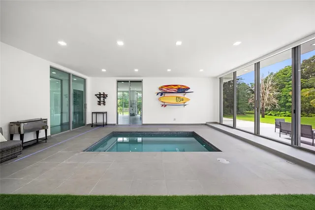 a living room with furniture