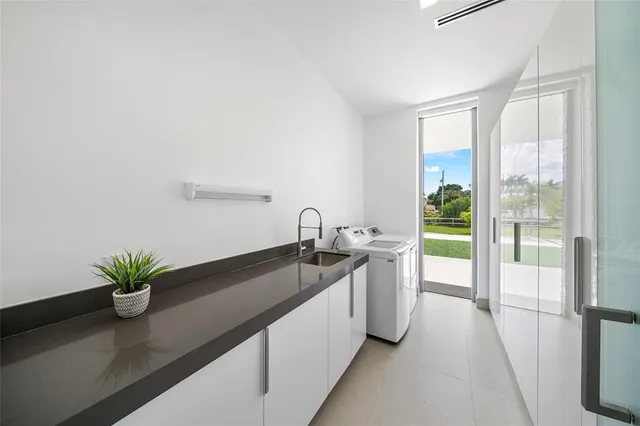 a view of front door with mountain