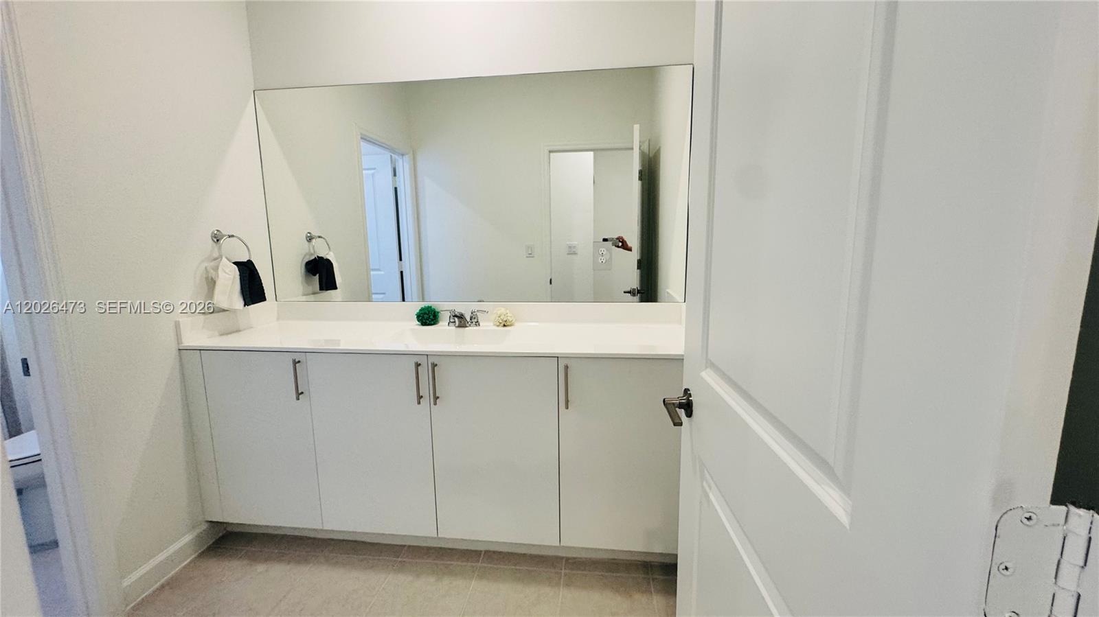 19479 Southwest 340th Street, Unit 1 Homestead, FL 33034 - Photo 8 of 58 a bathroom with a sink and a mirror