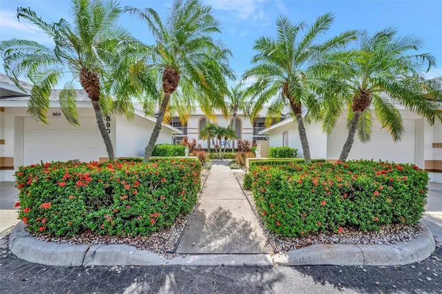 a view of path and green space