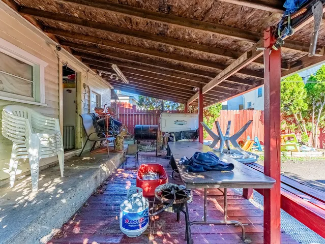 a room with lots of wooden furniture