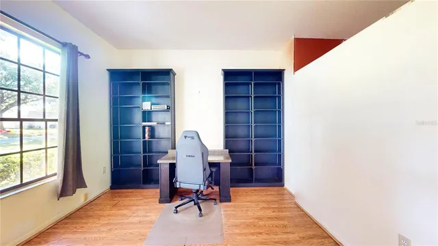 a view of a bathroom with a tub