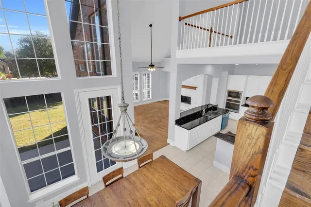 a view of living room with furniture and a window