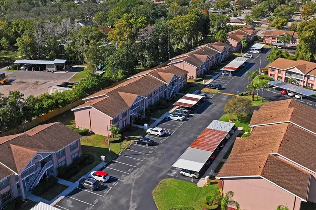 a view of a garden with a patio