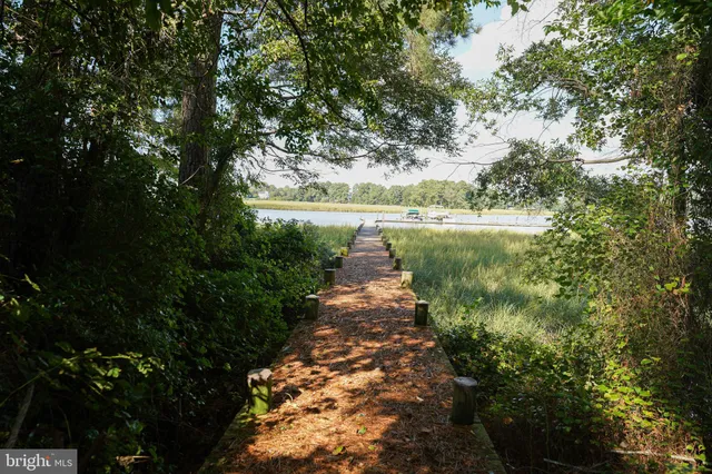 a view of lake with a yard