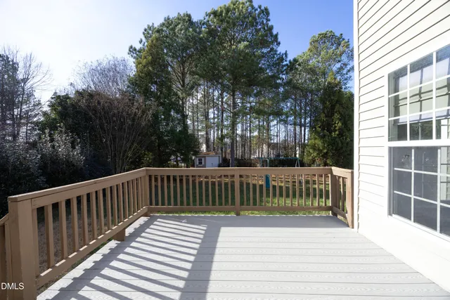 a view of a wooden deck