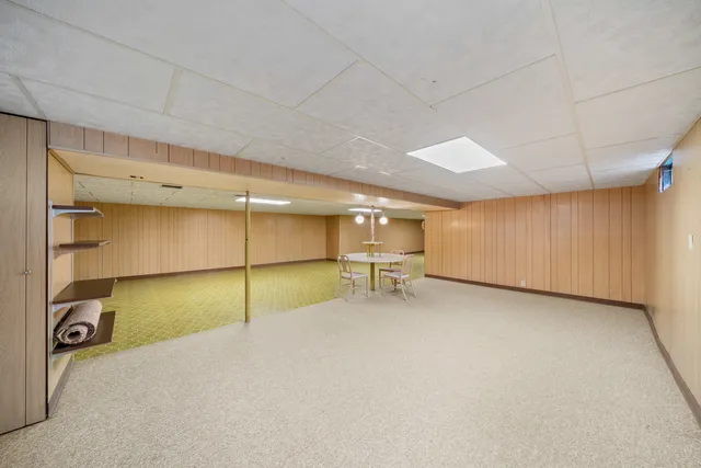 a view of a room with garage