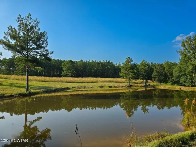 a view of lake with green space