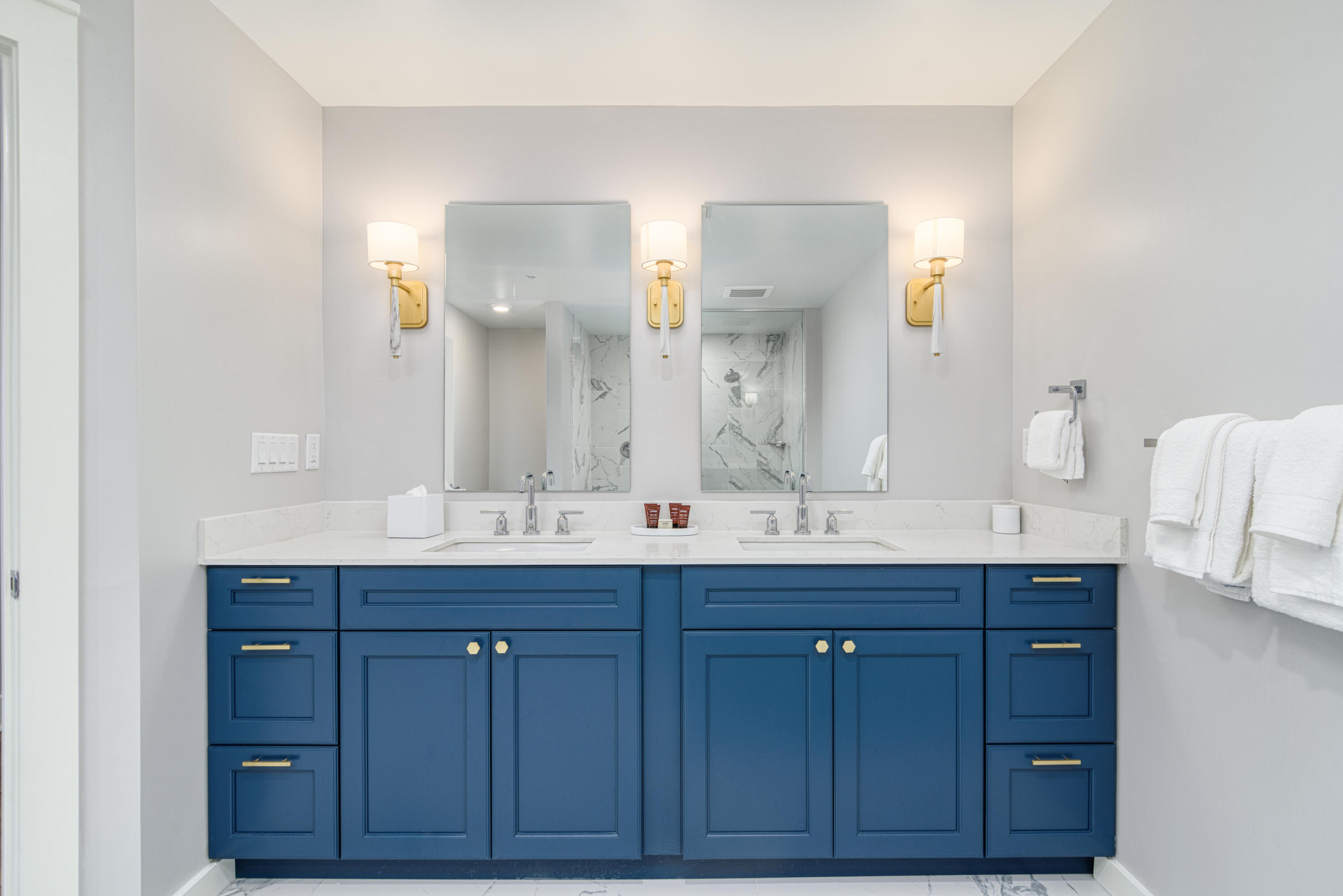 9000 Heron Walk Drive, Unit 3104 Miramar Beach, FL 32550 - Photo 20 of 45 a bathroom with double sink and a mirror