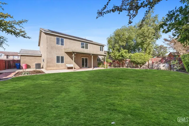 a garden view with a seating space