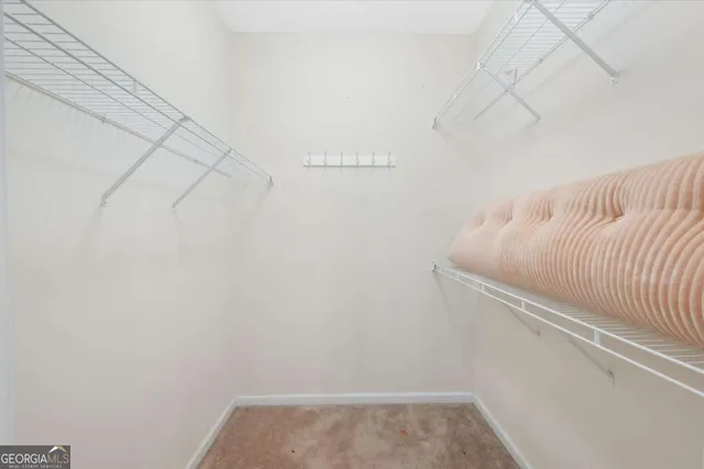 a view of small space with empty racks