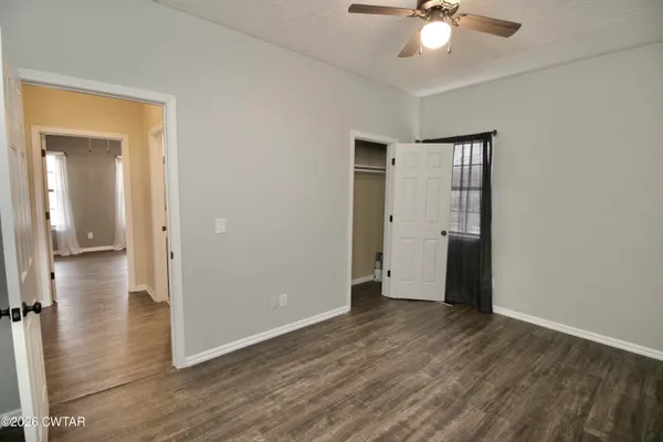 a view of a yard with an ocean