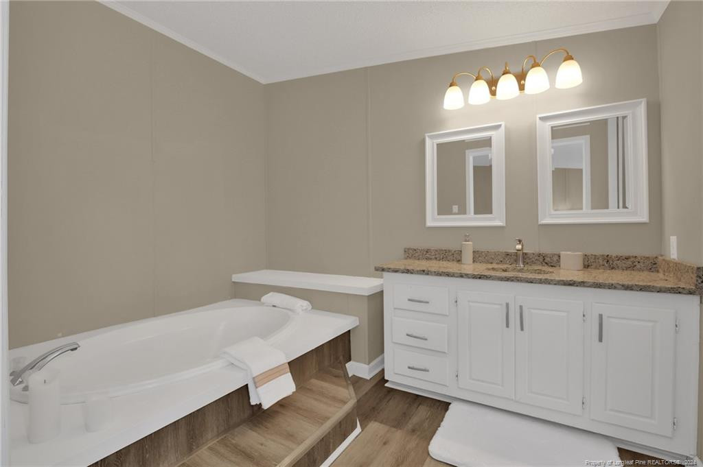 51 Old Forte Trail Spring Lake, NC 28390 - Photo 21 of 33 a bathroom with a sink and a mirror