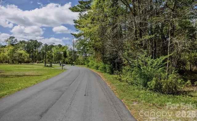 a view of a lake from a yard