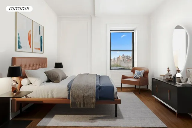 a bedroom with furniture and a window