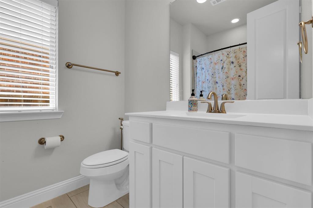 4504 Del Rey Avenue McKinney, TX 75070 - Photo 30 of 40 a bathroom with a sink toilet and mirror