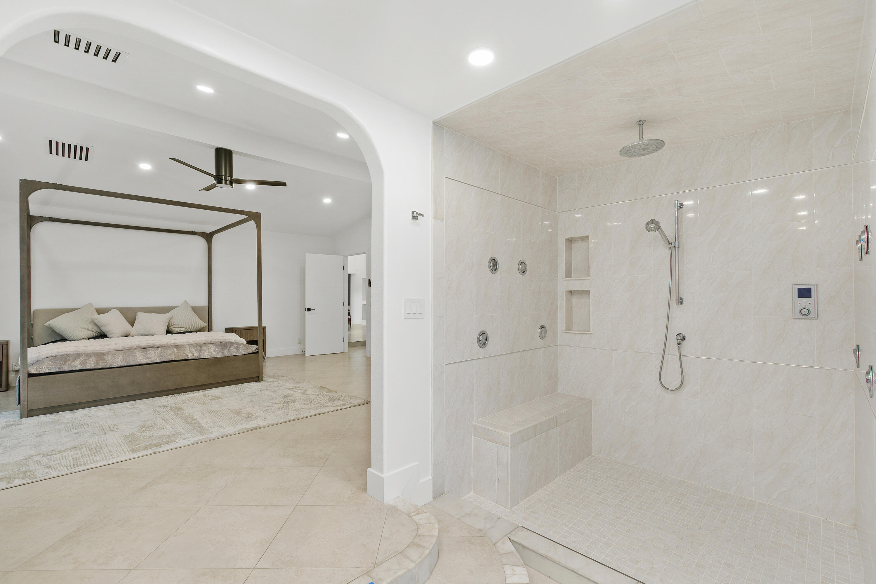 72114 Follansbee Road Rancho Mirage, CA 92270 - Photo 47 of 58 a bathroom with a glass shower door and a sink