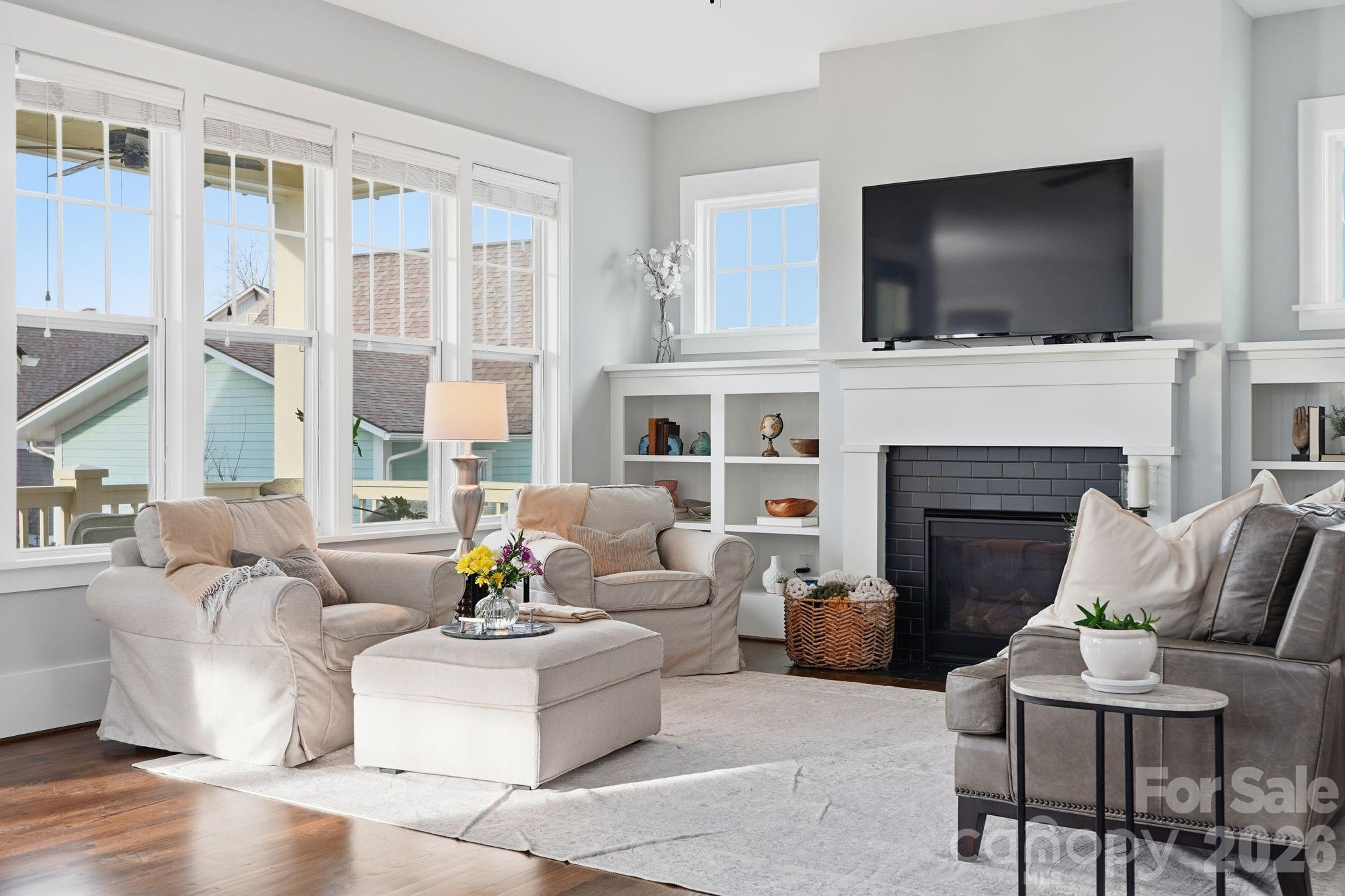 312 Mill Ridge Road Rock Hill, SC 29730 - Photo 18 of 42 a living room with furniture a flat screen tv and a fireplace