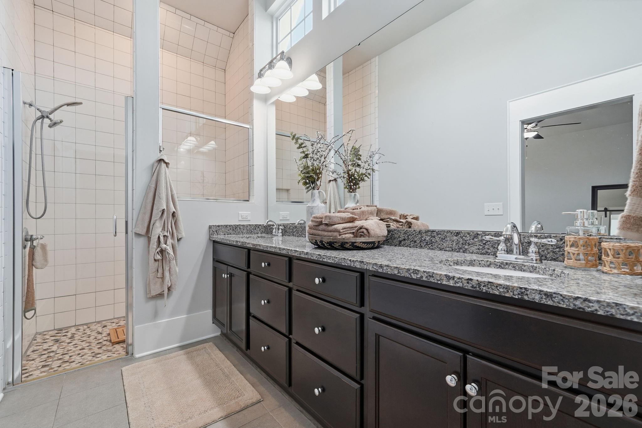 312 Mill Ridge Road Rock Hill, SC 29730 - Photo 26 of 42 a bathroom with a granite countertop sink a toilet and shower