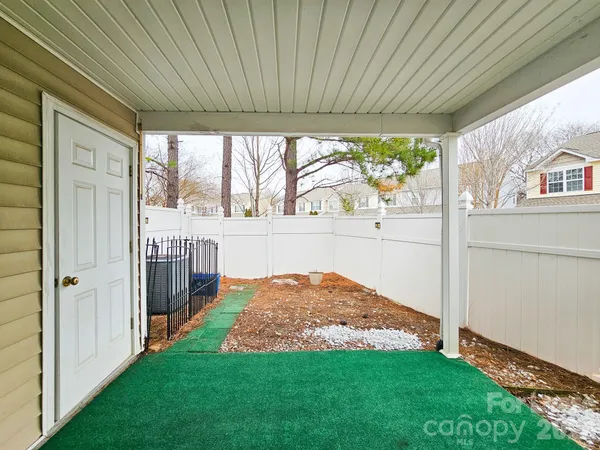 a view of a porch with a backyard