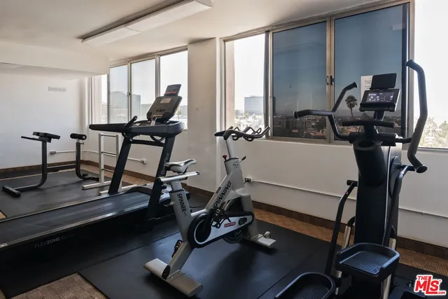 a room with patio furniture