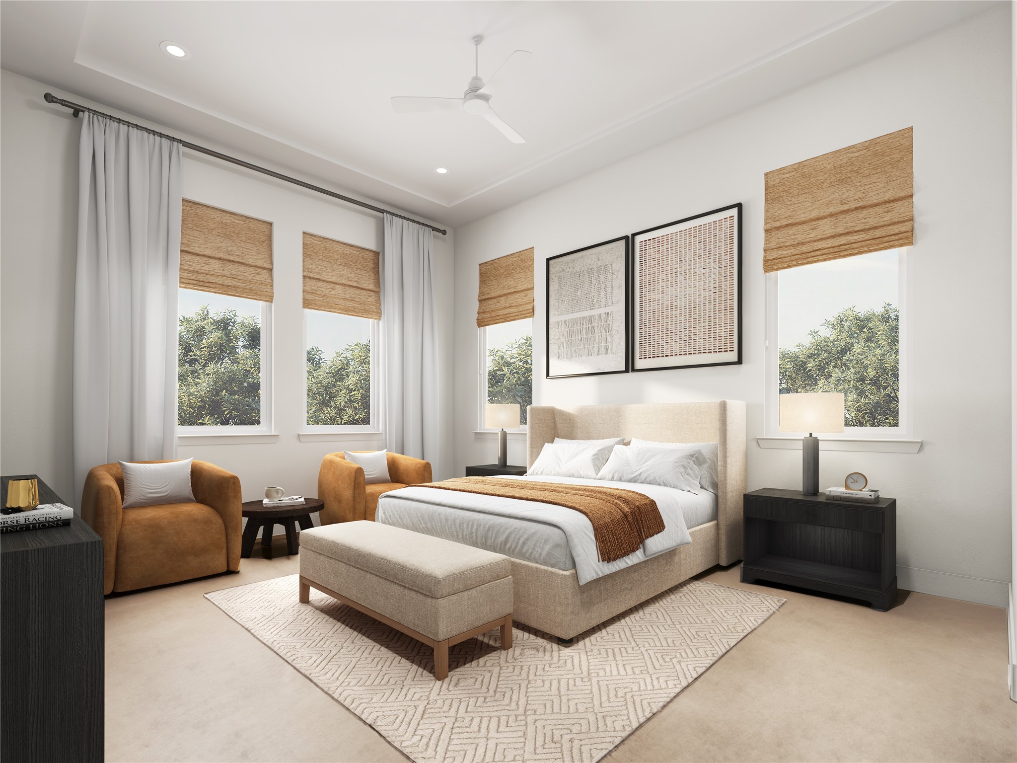 5315 Lambeth Riverside Drive Houston, TX 77091 - Photo 10 of 18 Spacious primary suite featuring tall ceilings, abundant natural light, and a serene, private retreat. Generous room size allows for flexible furniture placement and a comfortable sitting area.