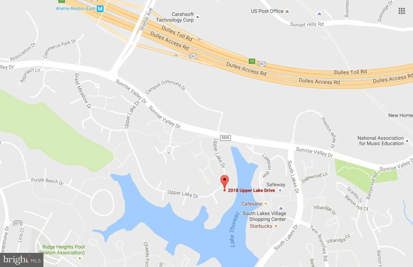 2018 Upper Lake Drive Reston, VA 20191 - Photo 30 of 30 Map Location & Lake Thoreau