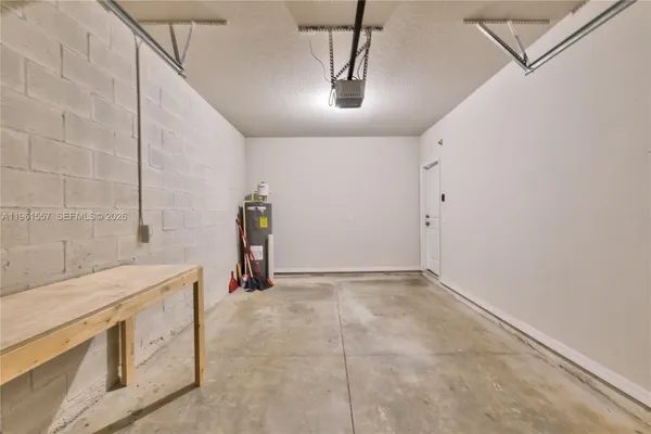 a view of entryway and workspace