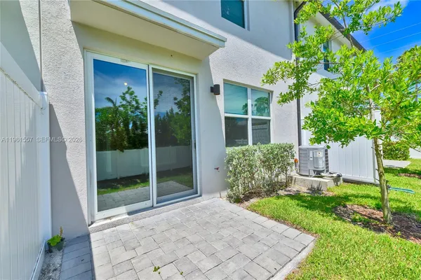 a view of a park with slide