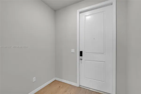 a small space with wooden floor