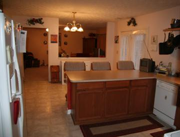 Kitchen opening to family room