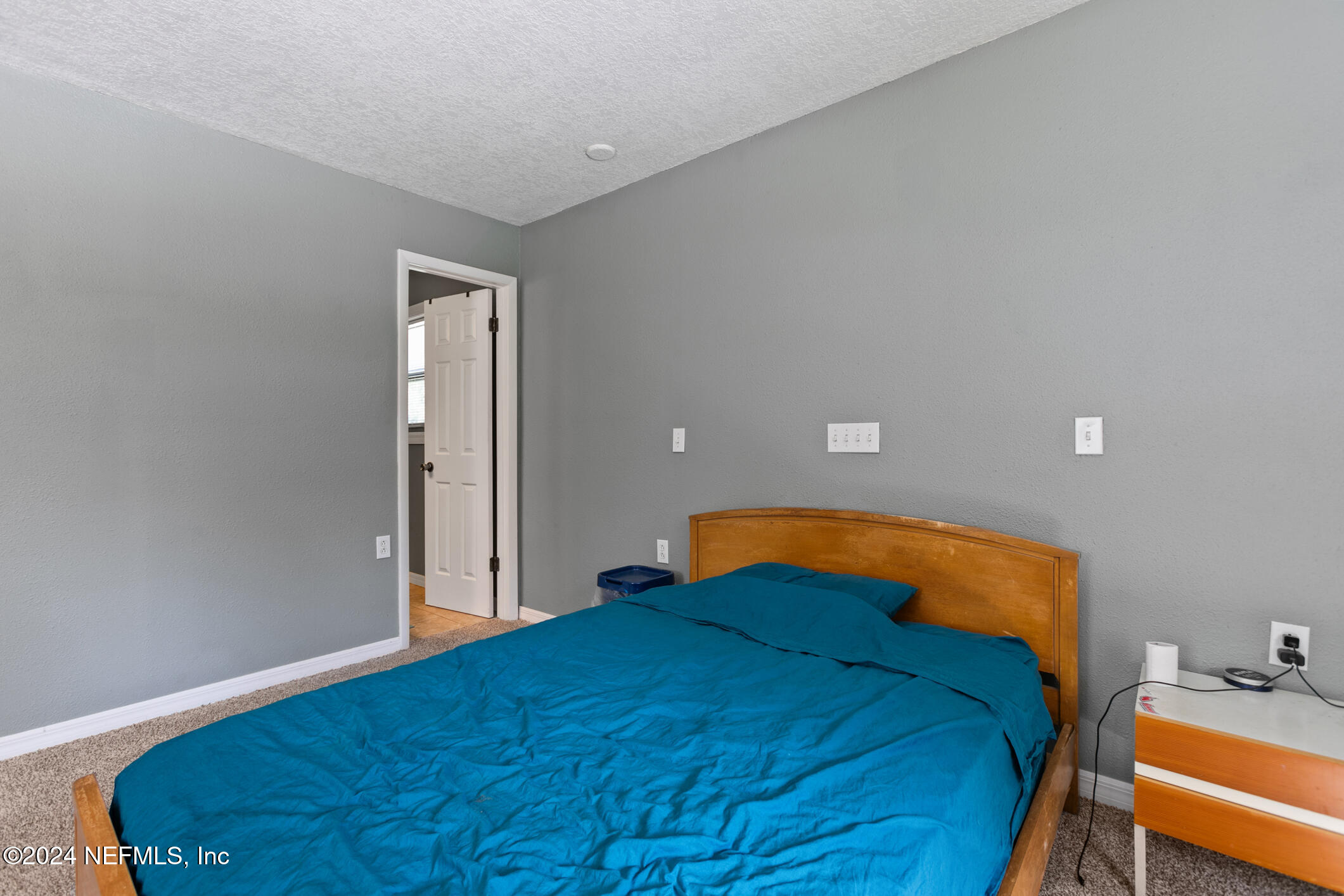 1151 Carter Road Lawtey, FL 32058 - Photo 20 of 47 a blue bed sitting in a bedroom next to a window