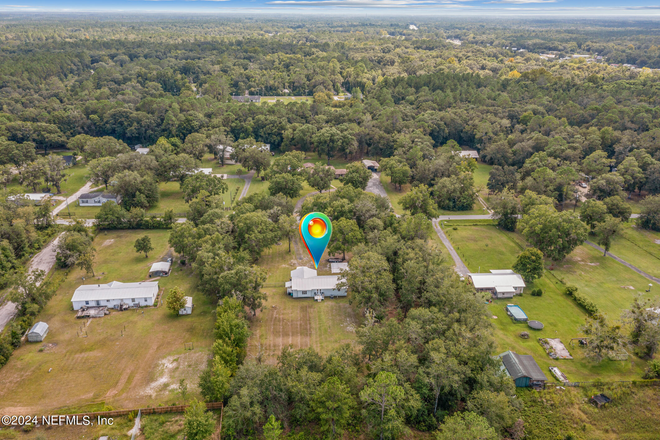 1151 Carter Road Lawtey, FL 32058 - Photo 46 of 47 an aerial view of a houses with yard