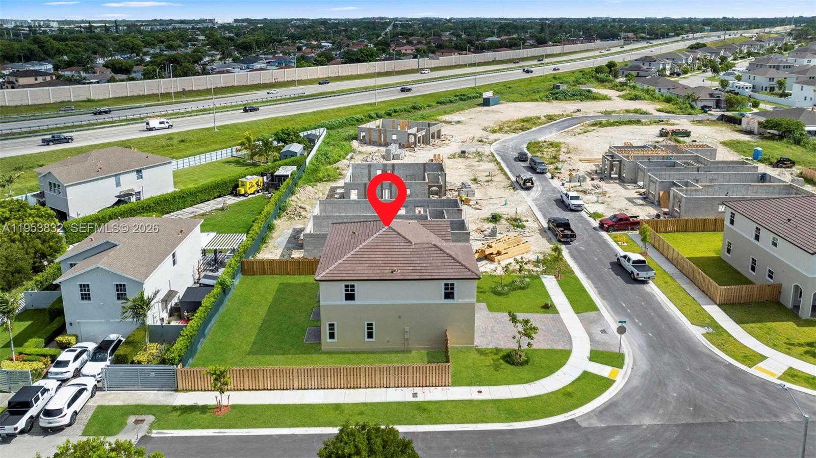 27364 Southwest 133rd Path Homestead, FL 33032 - Photo 38 of 40 an aerial view of a house with a swimming pool